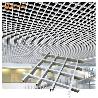 La poudre blanche a enduit le plafond en aluminium de grille en métal de 625x625mm 0.5mm du plafond suspendu commercial de barre de pièce en t